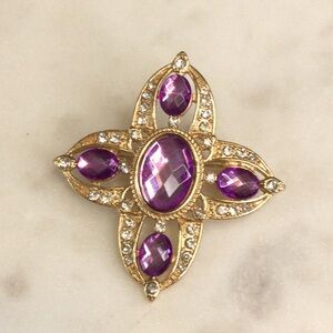 Gold Purple  Brooch